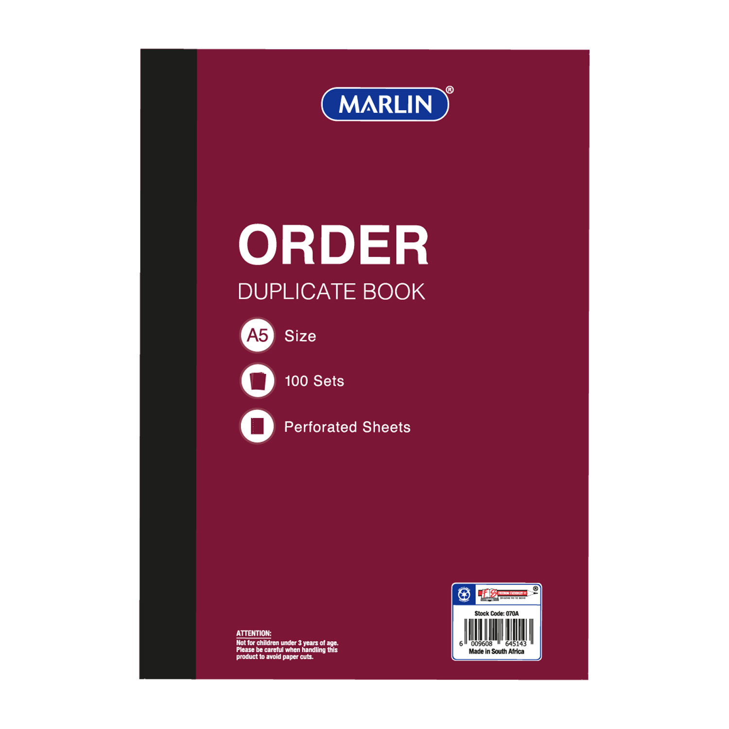 Marlin A5 Carbon Duplicate Order Book