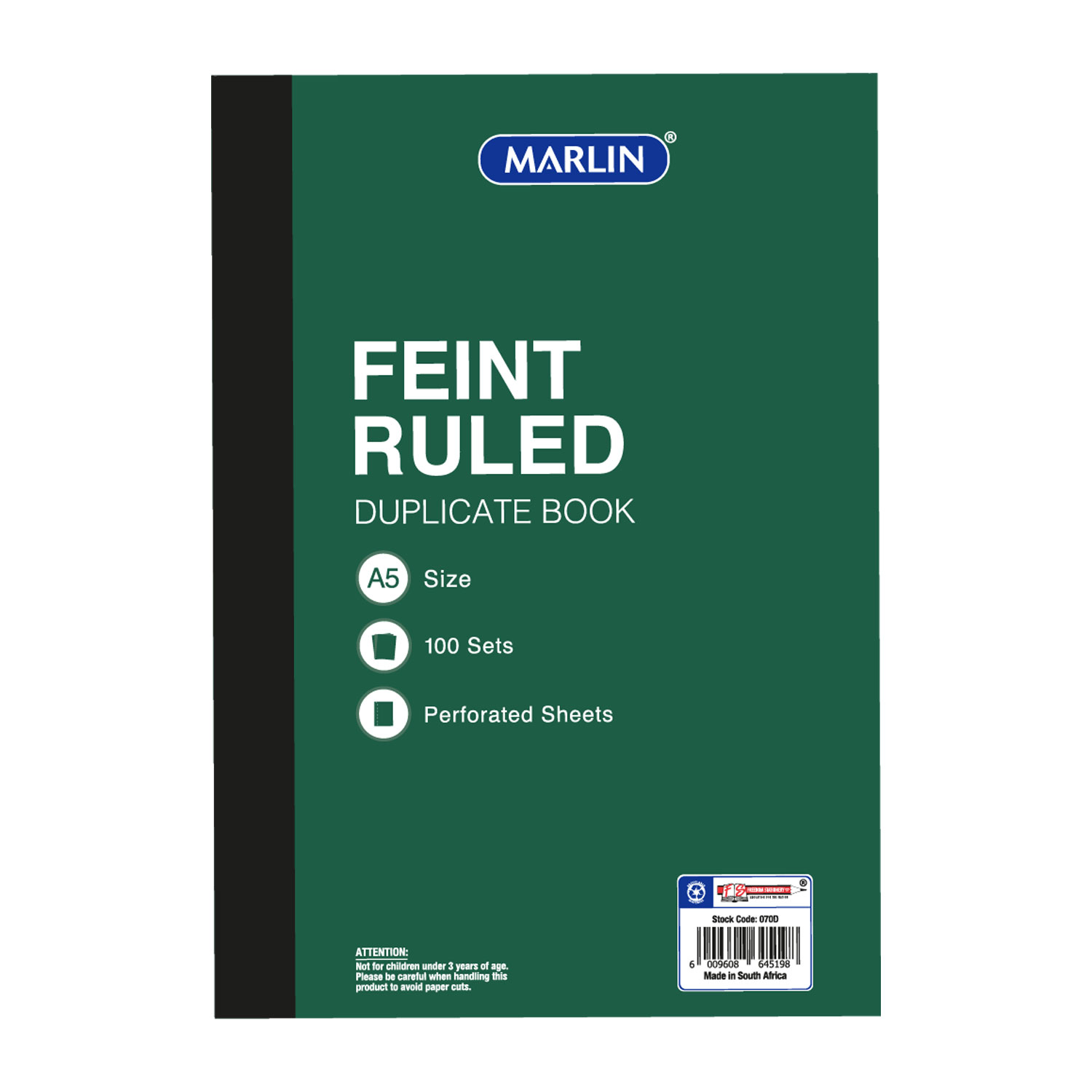 Marlin A5 Carbon Duplicate Feint Book