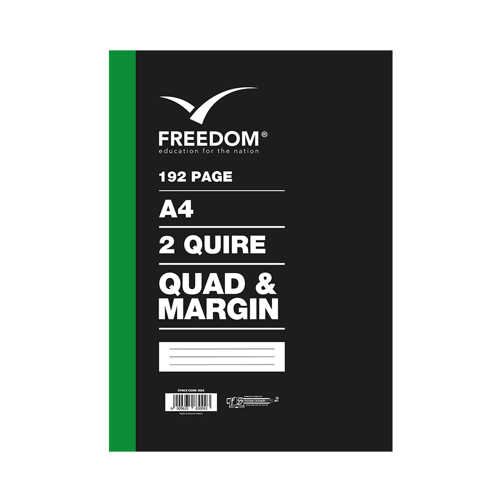 Freedom A4 2 Quire College Exercise Book (blocks)Quad and Margin 196-Page
