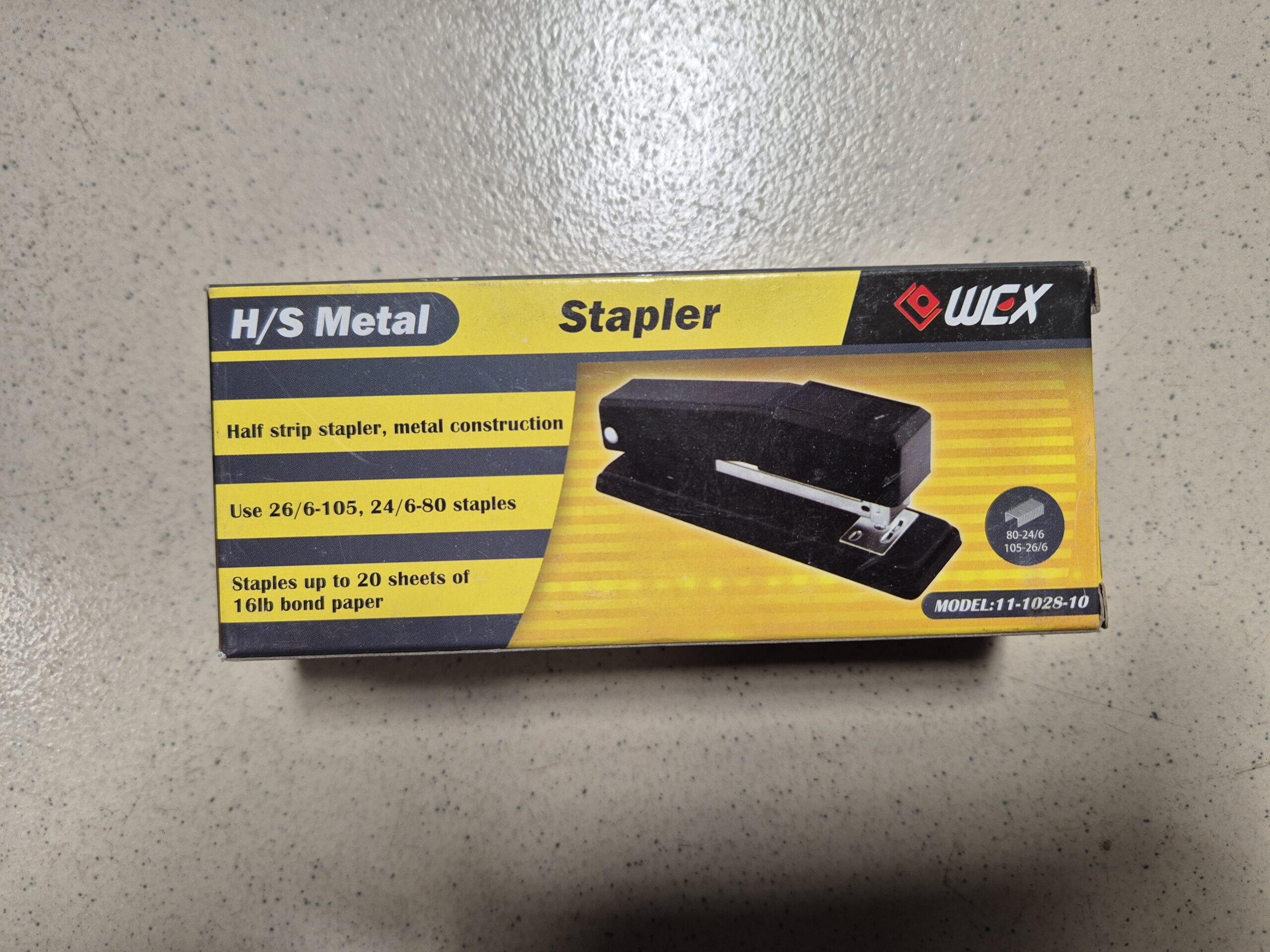 Wex Half Strip Metal Stapler - 20 Sheets