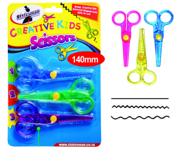 Creative Scissors 3PC Zig Zag - Ideal For Kids - *** Buy 1 Get 1 Free ***