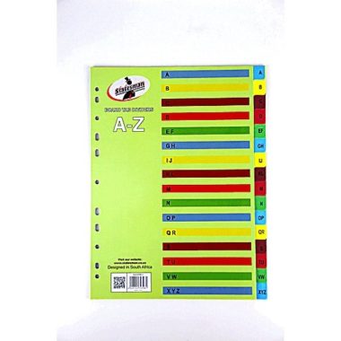 Board File Dividers Assorted Colours (A-Z Tab)