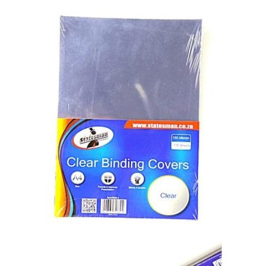 Binding Covers Clear Plain (150 Micron) 100 Pack