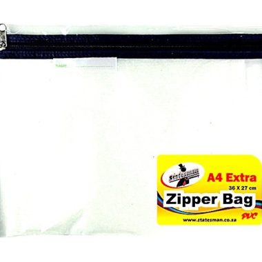 Statesman Blue Zipper Bag Clear (Can Be Used As A Book Bag)