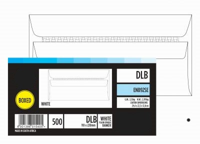 Statesman Envelopes DL 110mm x 220mm White 500 - Pack