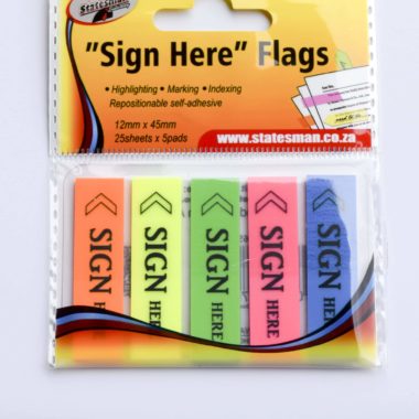 Statesman Sign Here Flags 25 Sheets