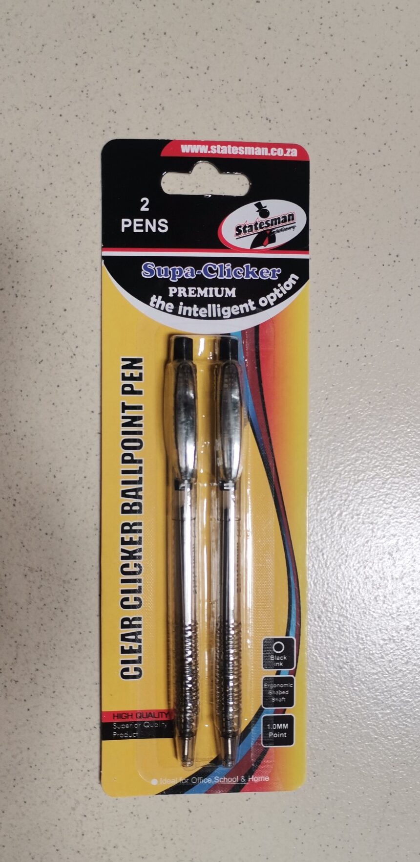 Statesman Click Pens 2 Pack Black