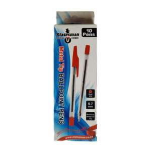 Statesman Ballpoint Pens 10 Pack Red 0.7
