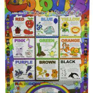 Educational Wall Chat Booh Bear Colours (Primary School) - Dry & Wipe A1 Size (Laminated)
