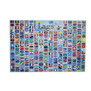 Educational Wall Flags Of The World - Dry & Wipe A1 Size (Laminated)