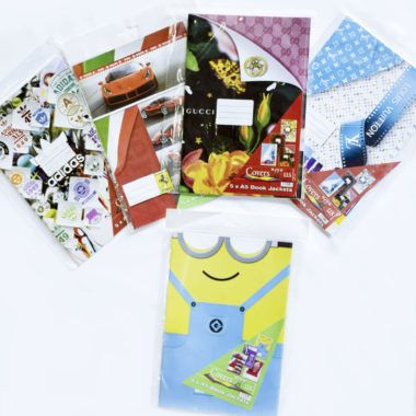 Slip on Covers A5 Fancy Ready Cut Assorted Funky Designs 5 Pack