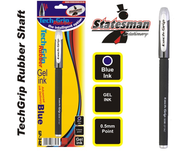 Statesman Gel Pen Tech Grip Blue 0.5