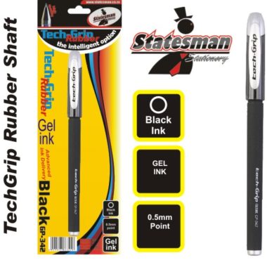 Statesman Gel Pen Tech Grip Black 0.5