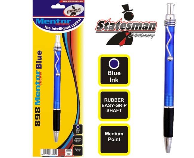 Statesman Mentor Click Pen Blue