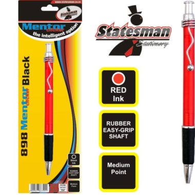 Statesman Mentor Click Pen Red