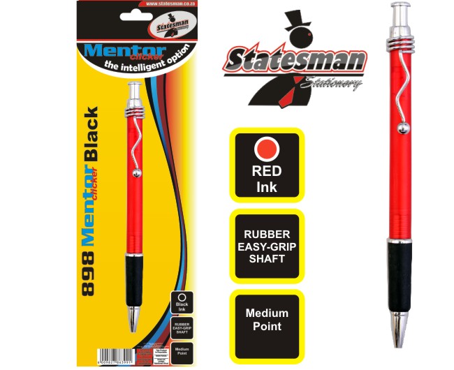 Statesman Mentor Click Pen Red