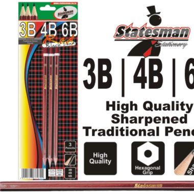 Statesman Pencils Set Of 3's - 3B/4B/6B