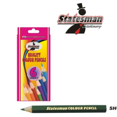 Statesman Colour Pencils 6's Half Length Ideal For Small Kids