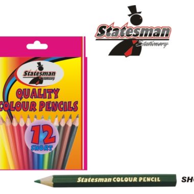 Statesman Colour Pencils 12's Half Length Ideal For Small Kids