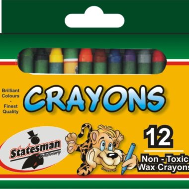 Statesman Wax Crayons 12's - Ideal For Back To School