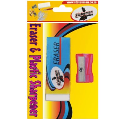 Statesman 1 Hole Neon Sharpener & Eraser - Special Offer !!!