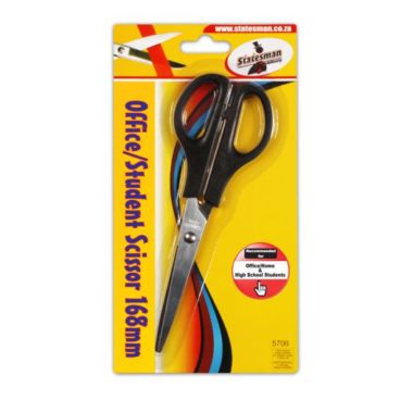 Statesman 168mm Black Handle Scissor - For Office & Home