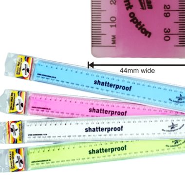 Statesman Heavy Duty Plastic 30cm Shatterproof Rulers Assorted Colours - Ideal For Back To School