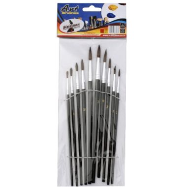 Artist Paint Brush Set Assorted Sizes 10PC
