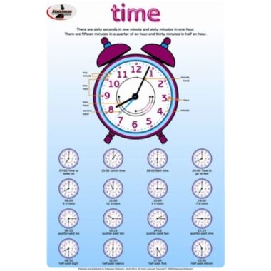 Educational Wall Chart Time ? Dry & Wipe A1 Size (Laminated)