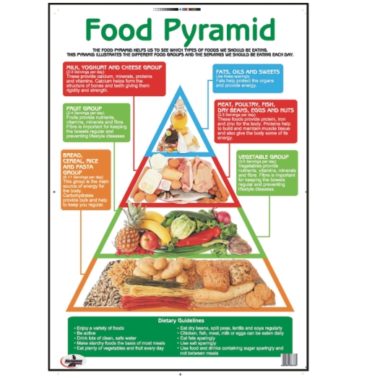 Educational Wall Chart Food Pyramid ? Dry & Wipe A1 Size (Laminated)