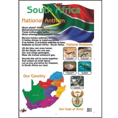 Educational Wall Chart South African National Anthem ? Dry & Wipe A1 Size (Laminated)
