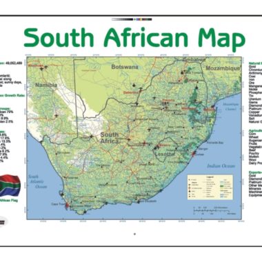 Educational Wall Chart South African Map ? Dry & Wipe A1 Size (Laminated)