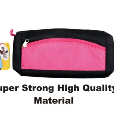 Pencil Case Pink Glitter 15cm (Twin Zip)