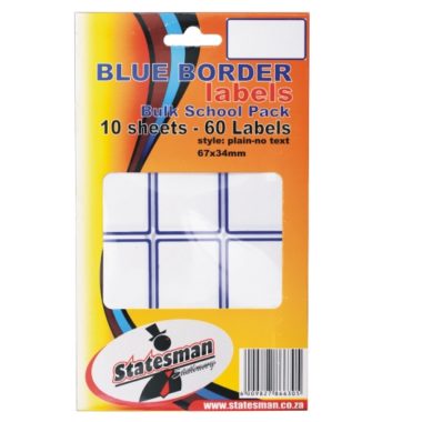 Labels 60 Plain Blue Border