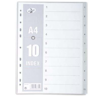 PVC File Dividers Grey (1-10 Tab)