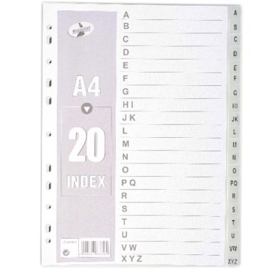 PCV File Dividers Grey (A-Z Tab)