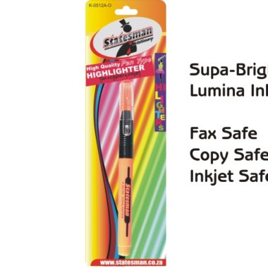 Highlighter Supa-bright Orange Ink Pen Type