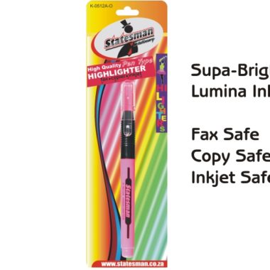 Highlighter Supa-bright Pink Ink Pen Type