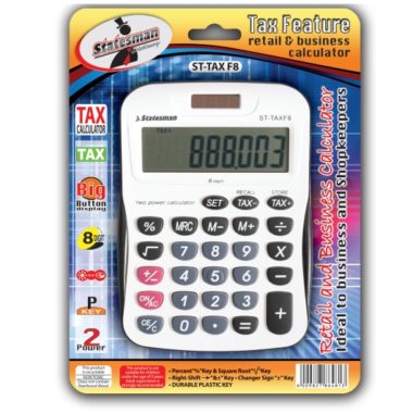Statesman 8 Digit Solar Tax Calculator - Ideal For Offices