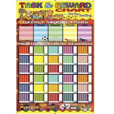 Educational Wall Chart Task Reward For Home ? Dry & Wipe A1 Size (Laminated)