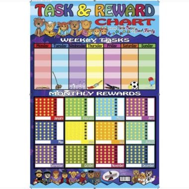 Educational Wall Chart Task Reward For Classroom - Dry & Wipe A1 Size (Laminated)