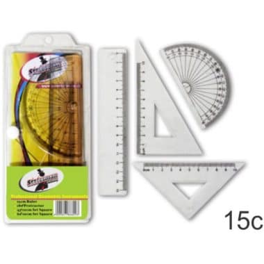 Statesman 15cm Geometry Ruler Set 4PC