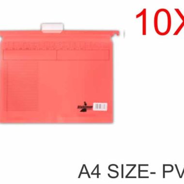 Suspension File A4 PVC Red 10 Pack