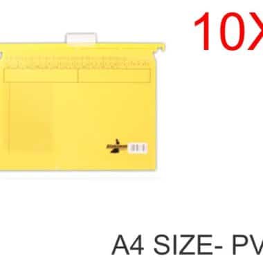Suspension File A4 PVC Yellow 10 Pack
