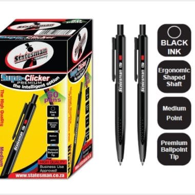 Statesman Click Pens 50 Pack Black Special Offer !!!