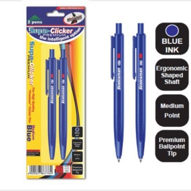 Statesman Click Pens 2 Pack Blue