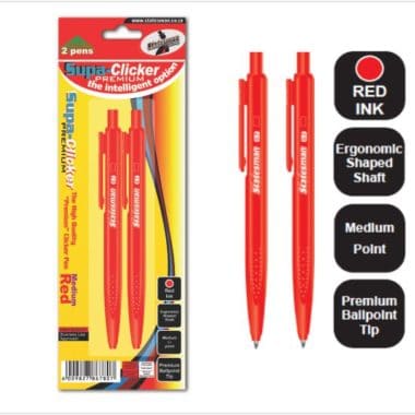 Statesman Click Pens 2 Pack Red