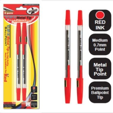 Statesman Ballpoint Pens 2 Pack Red