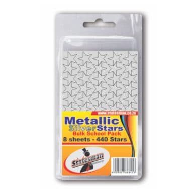 Metallic Silver Star Stickers Pack Of 440