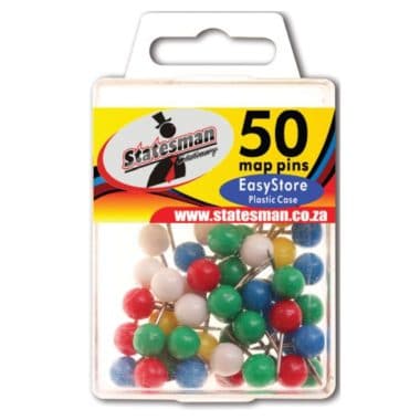 Statesman Map Pins Assorted Colours